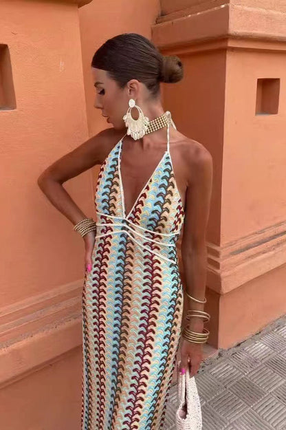 Vacation Knit Crochet Sweater Dress