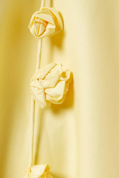 Emma Spaghetti Strap Rose Detail Mini Dress