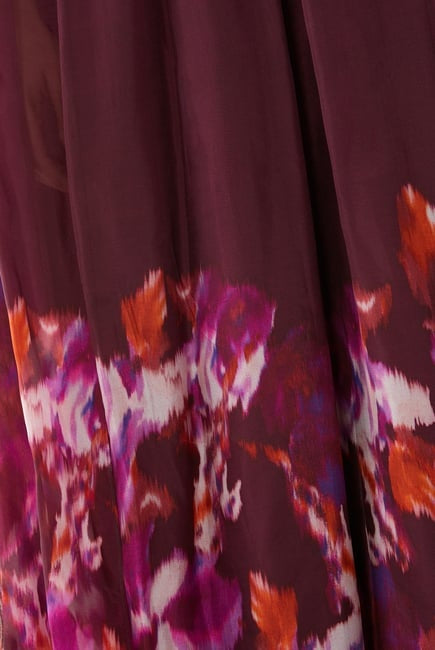 Sabrina Floral Printed Cape Sleeve Maxi Dress