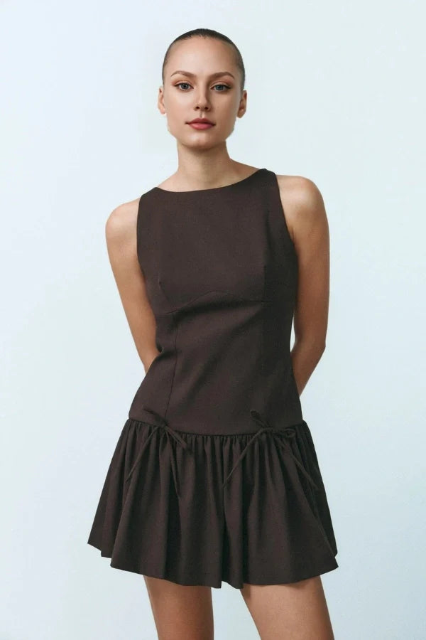 Florence Bow Ruffle Mini Dress