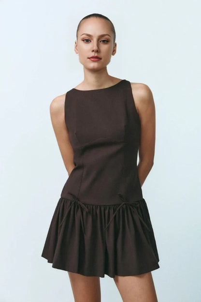 Florence Bow Ruffle Mini Dress