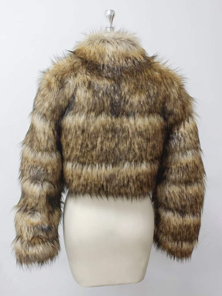Faux Fur Coats Eco-friendly Winter Plush Cropped Jacket For Women 2026