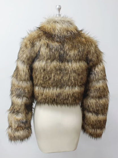 Faux Fur Coats Eco-friendly Winter Plush Cropped Jacket For Women 2026