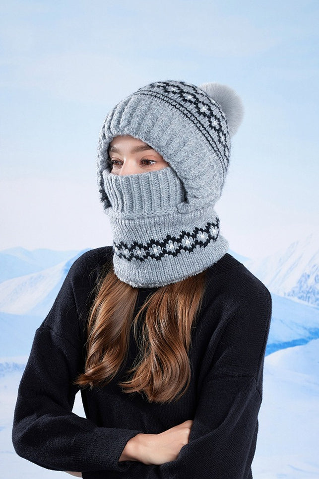 Chunky Knit Balaclava Scarf with Hat