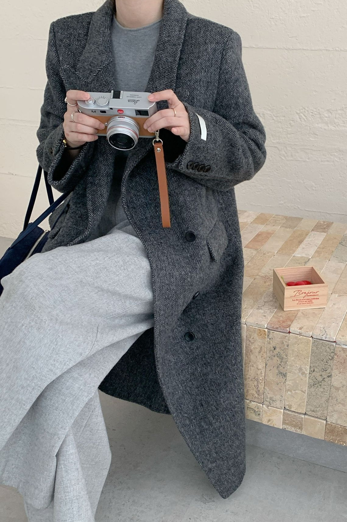 Notched Lapel Double-Faced Wool Thickened Long Overcoat