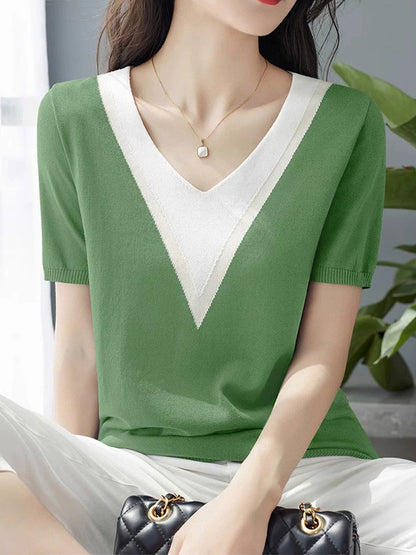 Hailey Classic V-Neck Knitted Top