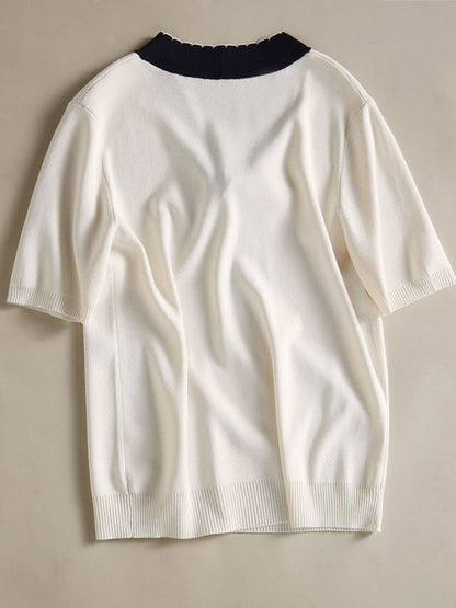 Layla Classic Loose Bow Knitted T-shirt