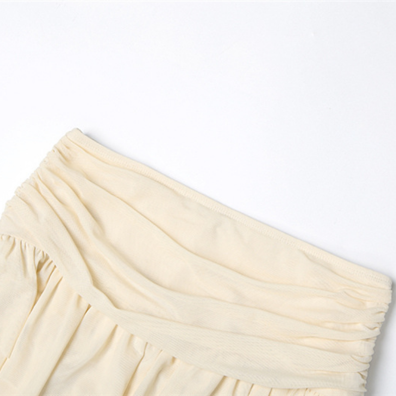 Halter mesh ruched cowl neck mini skirt set