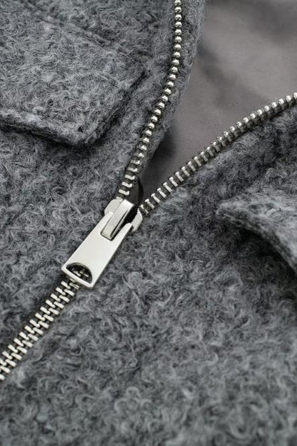 Street Style Tweed Crop Coat