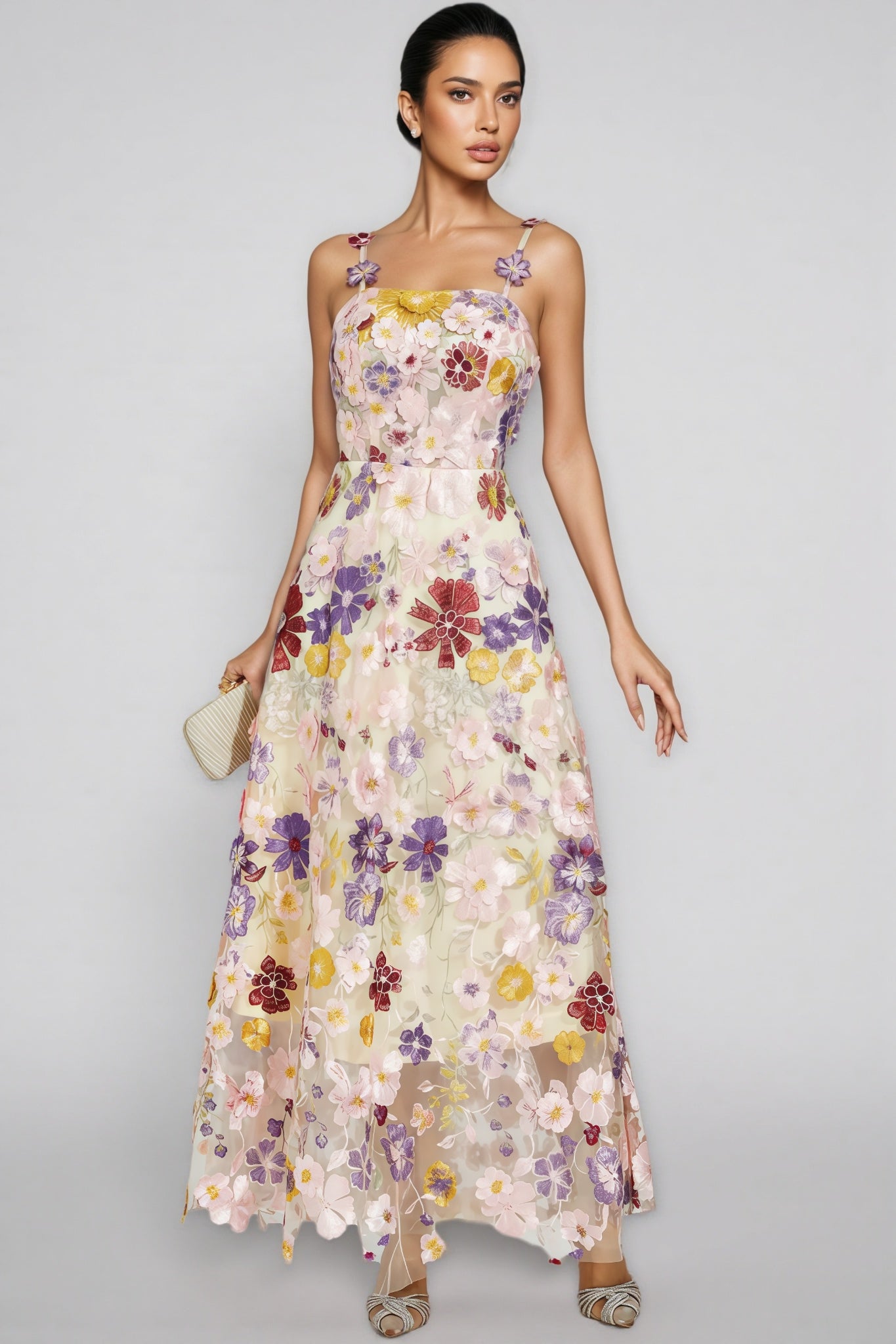 Swinburne Flower Embroidery Maxi Dress