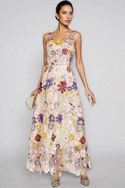 Swinburne Flower Embroidery Maxi Dress