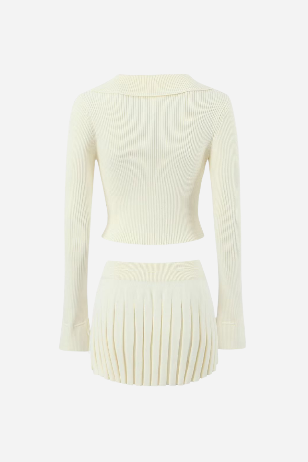 Bowknot Ribbed Three-piece Knitted Set