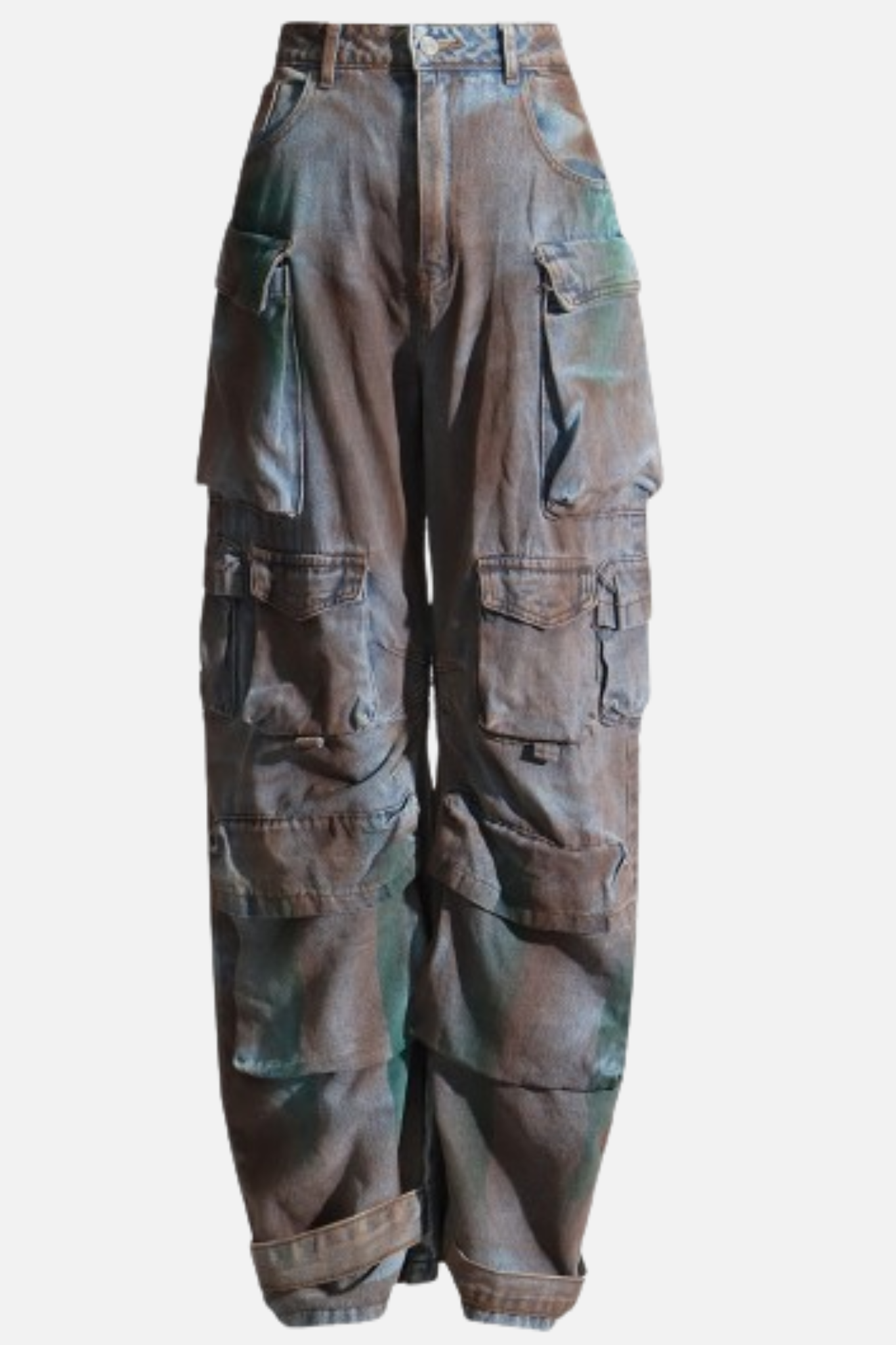 Kynlee Distressed Cargo Denim Jeans