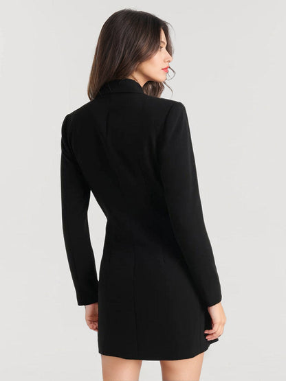 BlazerJacket For Women Turndown Collar Long Sleeves Mini Dresses