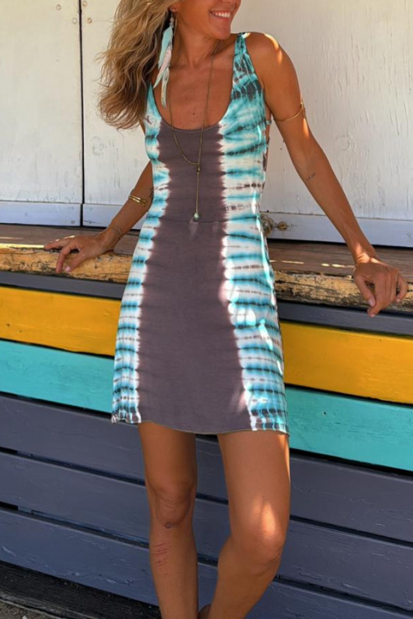 Cross Back Stretch Mini Dress