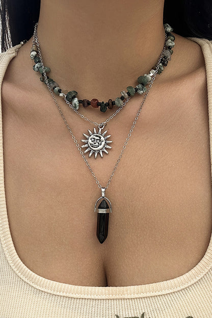 Ethnic Style Stacked Gravel Beaded Necklace