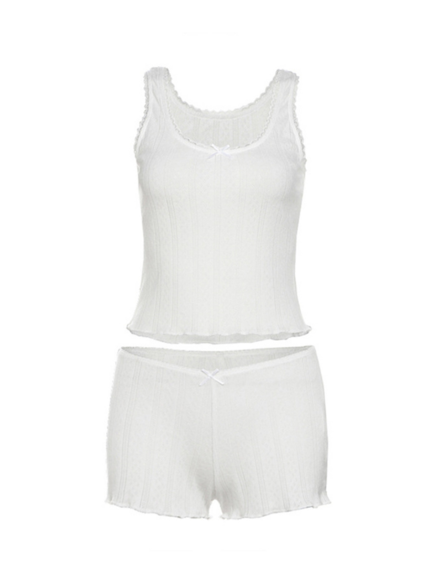 Ilia Lace Trim Knit Shorts Set