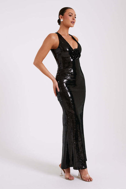 Sexy Cut-Out Halter High Slit Maxi Dress