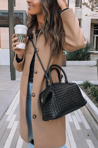 Retro British style mid-length coat