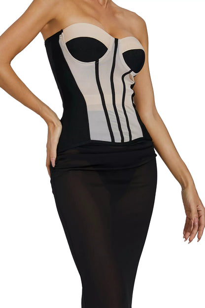 Paityn Black Bandage Bustier Set