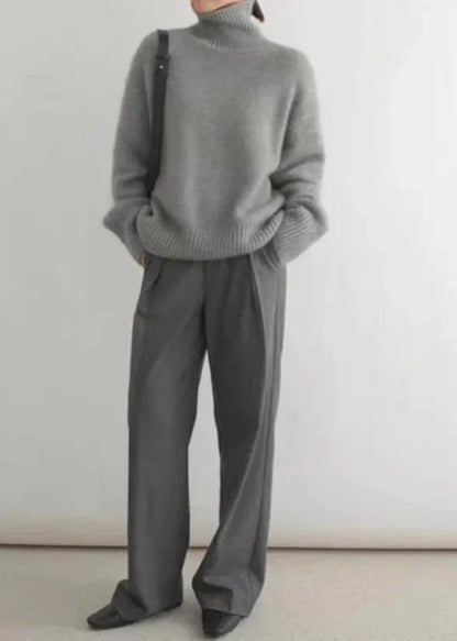 Cozy Grey Turtleneck Sweater - Chic Comfort
