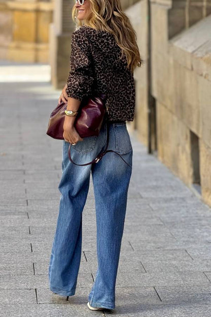 Fashionable Leopard Print Jacket
