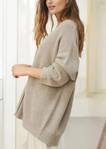 Cozy Beige Cardigan Sweater - Relaxed Style