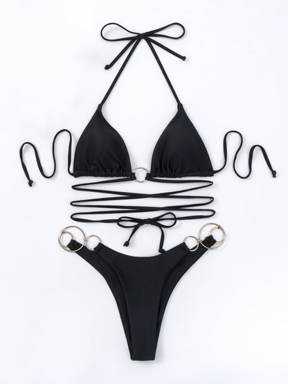 Black Elegance Strappy One-Piece Swimsuit