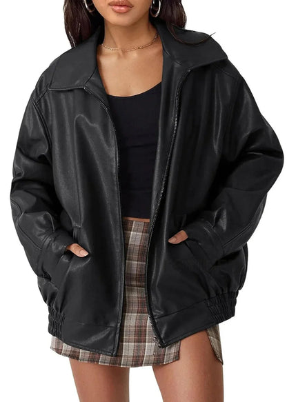 Women's Leather Jacket – Locomotive-Inspired Style