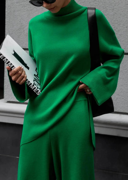 Luxe Emerald Knit Two-Piece Set