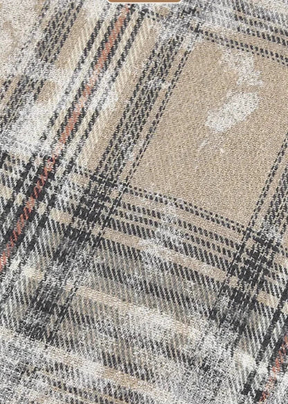 Vintage-Inspired Brushed Plaid Oversized Shirt