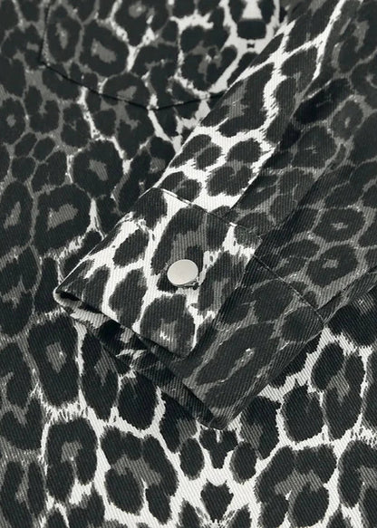 Leopard Print Cotton Oversized Jacket