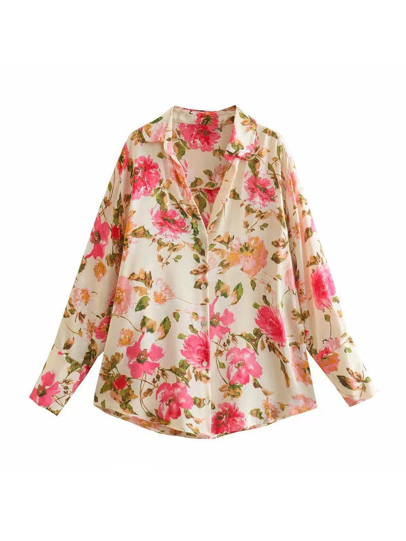 Floral Print Oversized Fit Shirt