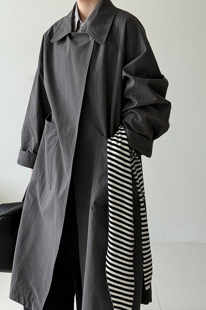 Luxi Vintage Loose Large-Pocket Unique Overcoat