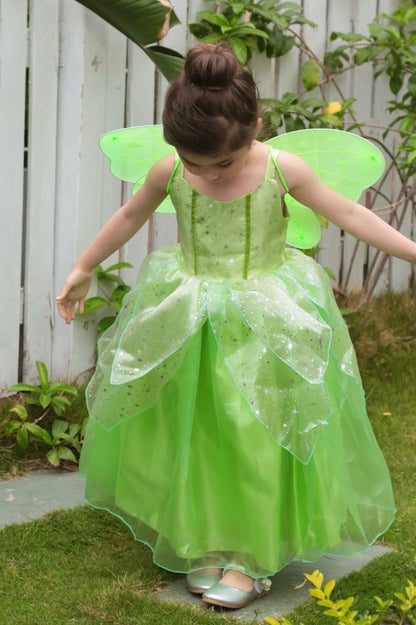 Green Fairy Dress Kid Halloween Costume