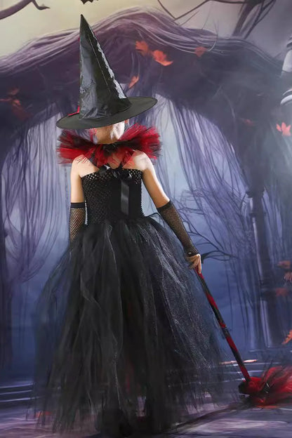 Tulle Witch Dress Kid Halloween Costume
