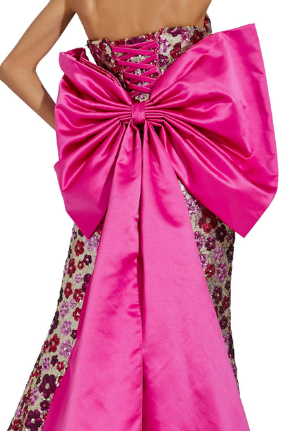 Kiera Red Flower Sequin Dress