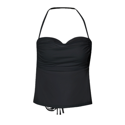 Halter cowl neck backless self tie solid top