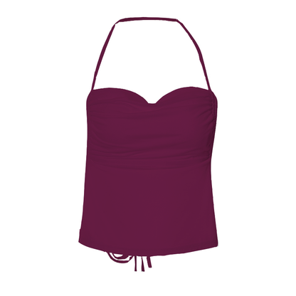 Halter cowl neck backless self tie solid top