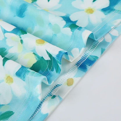 Flower print contrast mini skirt