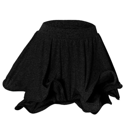 Ruffle A line solid irregular mini skirt
