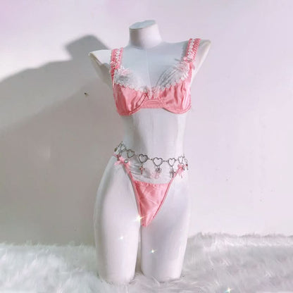 Butterfly applique bowknot short pant set