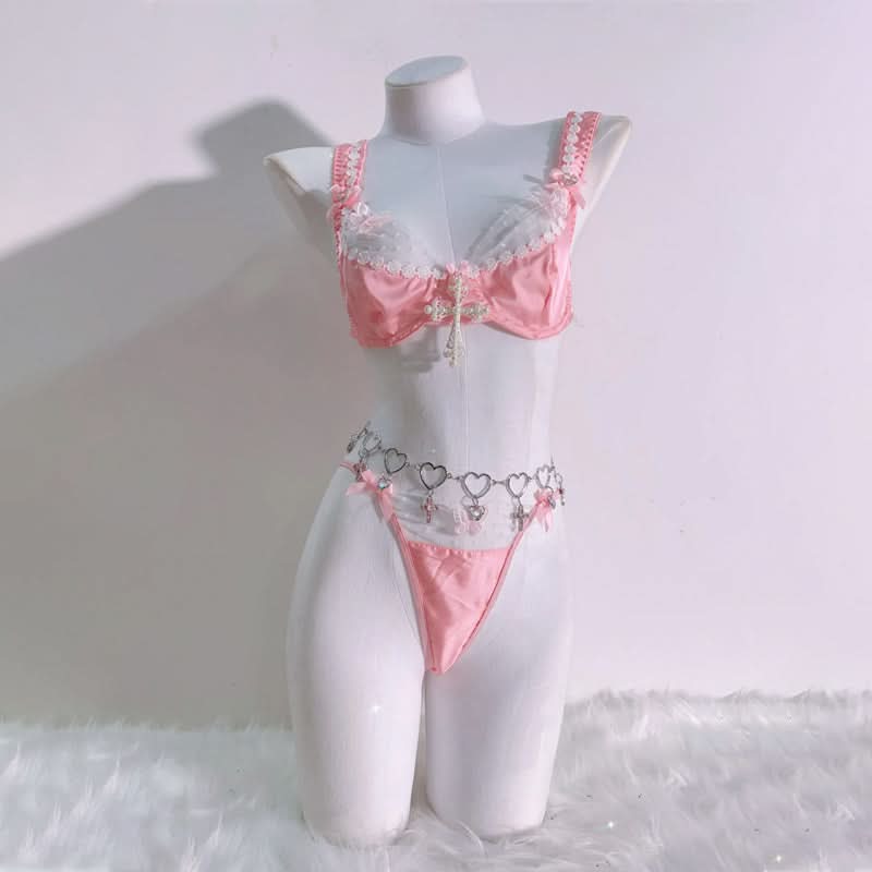 Butterfly applique bowknot short pant set