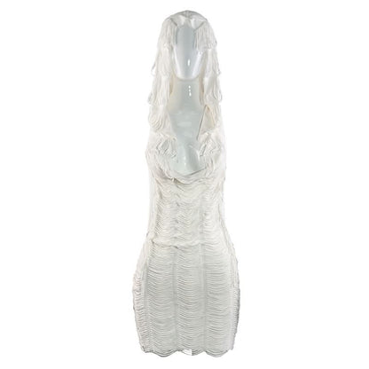 Hoodie backless halter mini dress