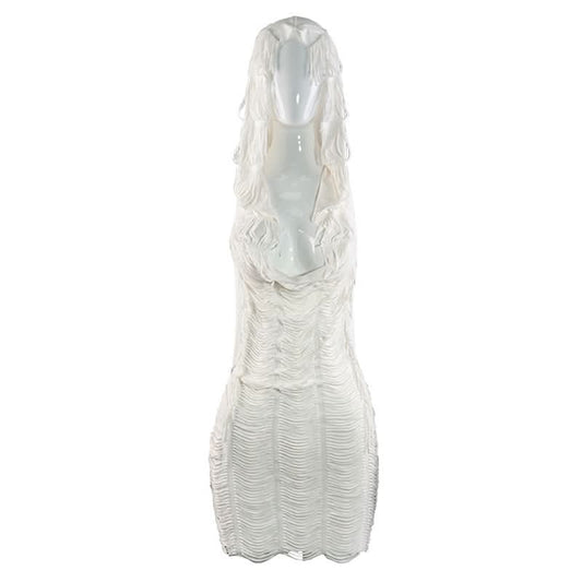 Hoodie backless halter mini dress