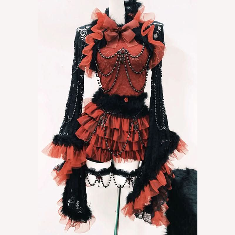 Beaded bowknot fluffy flower applique mini dress