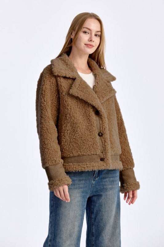 Shearling Lapel Collar Jacket