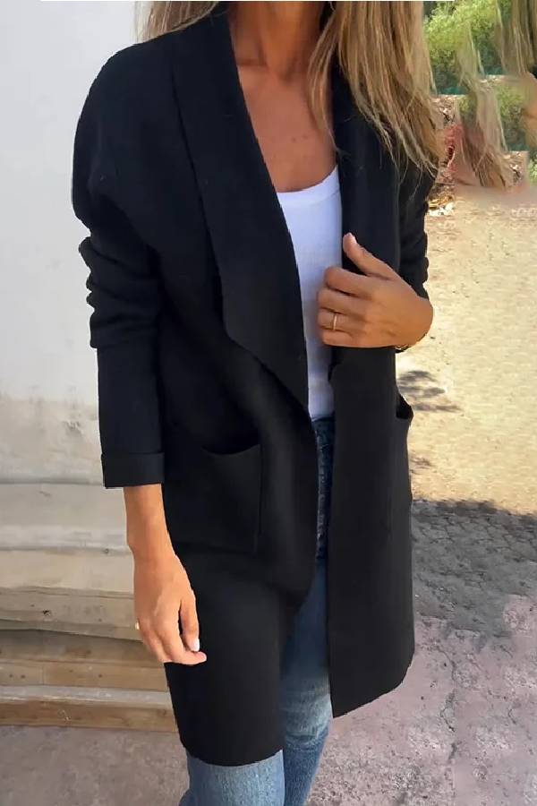 Versatile mid-length cardigan jacket