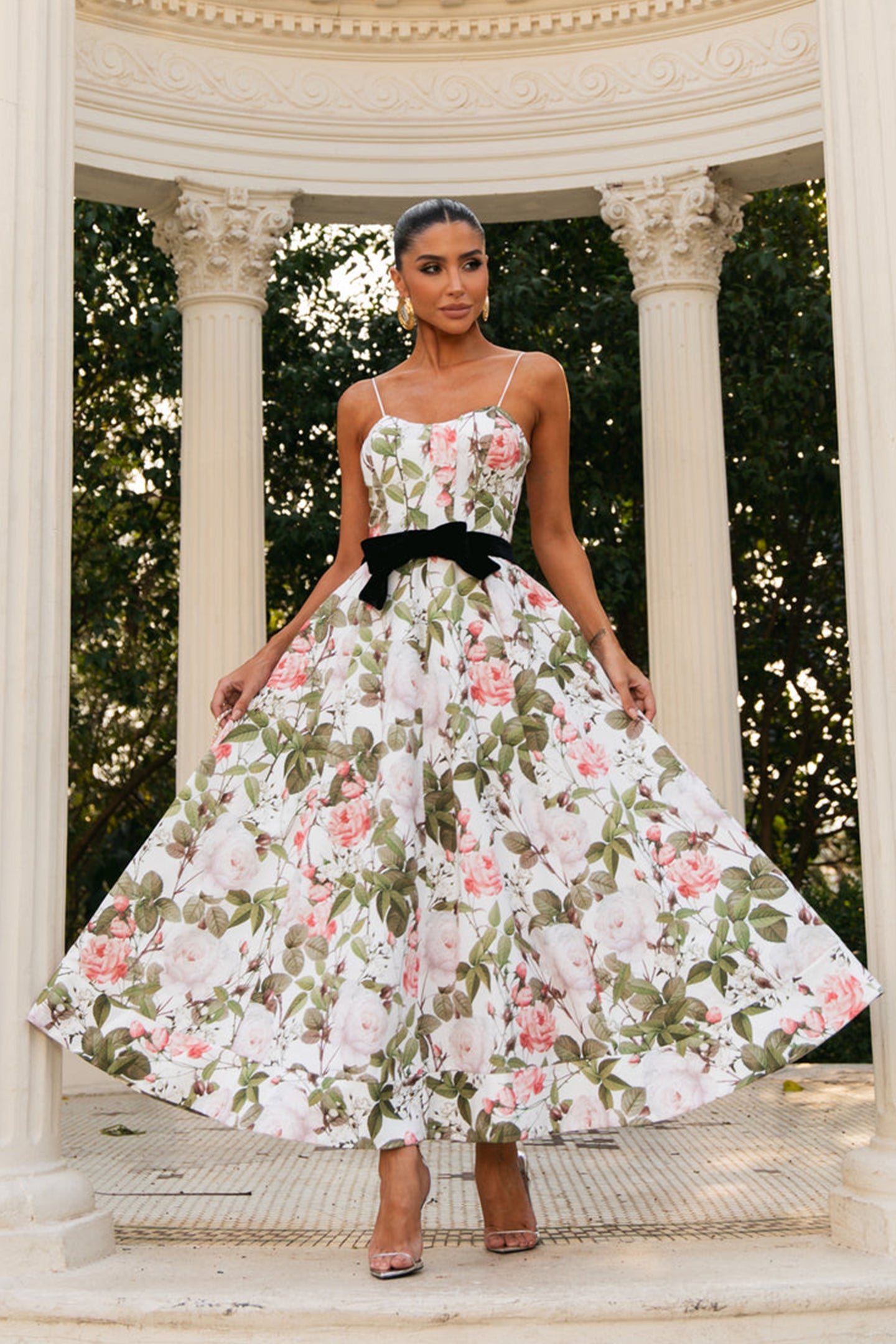 Julia Floral Printed Spaghetti Strap Maxi Dress