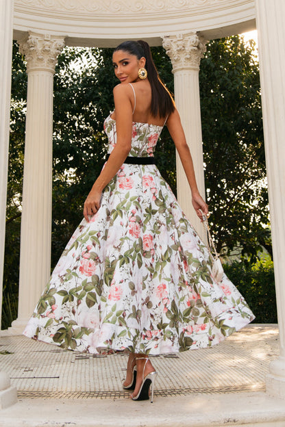 Julia Floral Printed Spaghetti Strap Maxi Dress